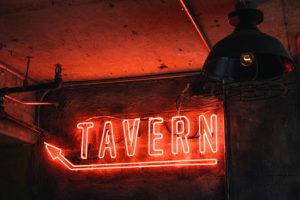 Neon tavern sign at Bobby's Garage in Nashville TN
